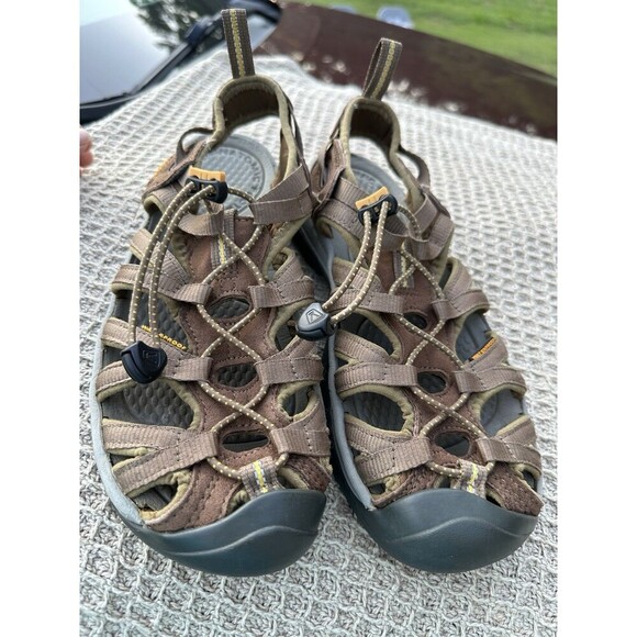 Keen Whisper Closed Toe Waterproof Sandals Sporty 1003713 Brown Fabric Womens 8 - Picture 7 of 9